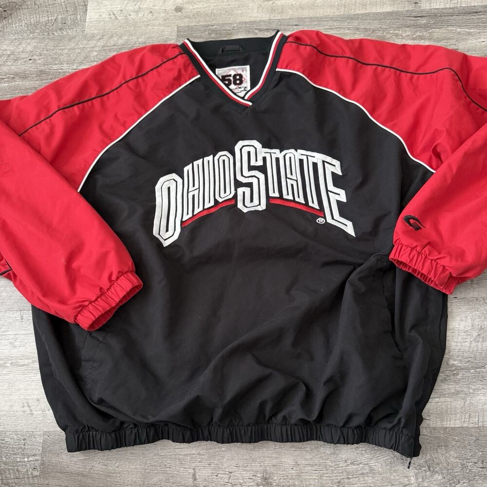 Ohio State Buckeyes 58 Sports Mens XL Pullover Windbreaker Jacket Jersey-Lined